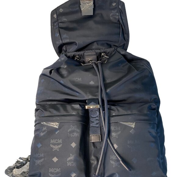 MCM Dieter Navy Blue Nylon Visetos Backpack - Picture 5 of 9